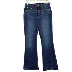 Gap Jeans Womens 8S 29 Short Blue Dark Indigo Wash Flare High Rise Stretch Boho